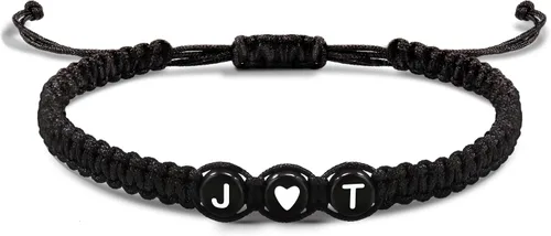 Pulseras con iniciales para mujer, hombres, regalos para novia, novio, pulseras con letras "I Love You", regalos para ella, él, mejor amigo, regalo