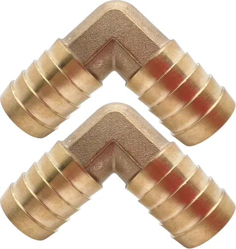 Miniatura 12 de 2 piezas de acoplador de manguera de latón con púas 1/2" x 1/2" de 90 grados con conector de codo angular derecho por CX WONDERLAND