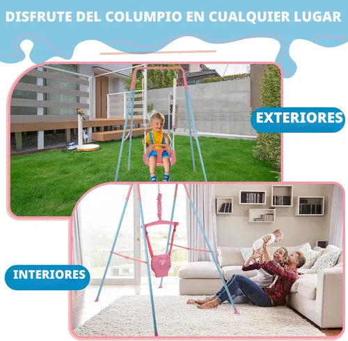 Miniatura 7 de Taleco Gear 2 en 1 columpio y saltarín para niños pequeños, juego de columpios para interior/exterior, saltarines y rebotadores para bebés, fácil