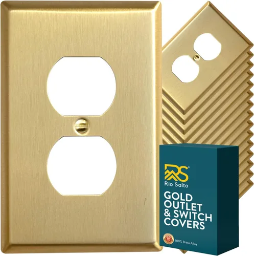 Miniatura 13 de Rio Salto Colección Signature BRAS Signature Colección de tamaño mediano de metal dorado con interruptores de palanca doble para luz de pared