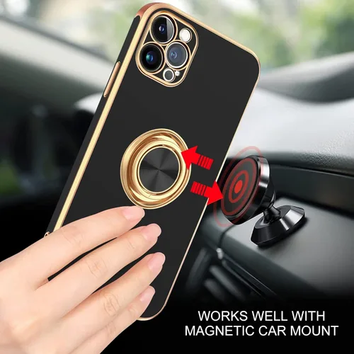 Miniatura 5 de BENTOBEN Funda para iPhone 13 Pro, iPhone 13 Pro, ajuste delgado, soporte de anillo de 360°, atril, soporte magnético para automóvil, soporte
