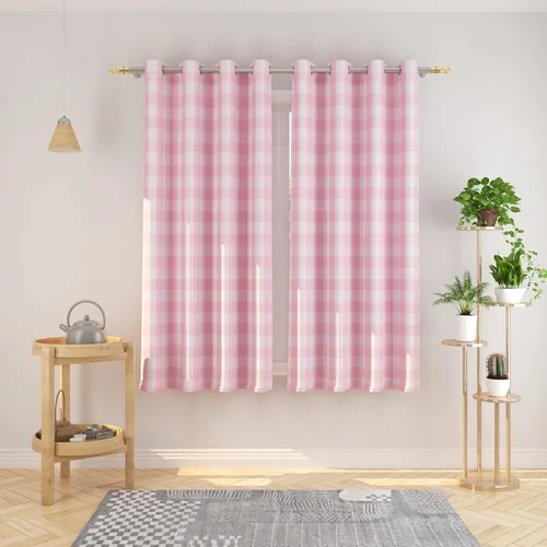 Miniatura 35 de Cortinas de 24 pulgadas de largo con diseño Buffalo Check Gingham Plaid para ventanas de cocina y baño, tratamiento para ventanas con 2 paneles