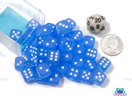 Miniatura 2 de Chessex DND - Juego de dados Chessex D&D de 0.472 pulgadas, juego de dados poliédricos de plástico azul y blanco esmerilado, 36 dados de mazmorras