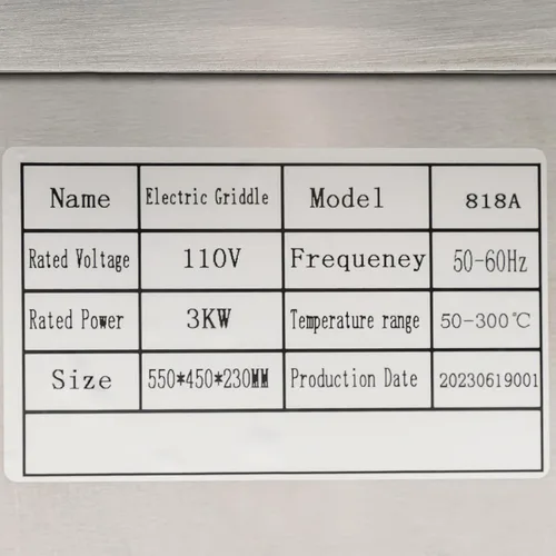 Miniatura 8 de Plancha comercial, 110 V, 3000 W, para restaurante comercial, parrilla eléctrica, placa de cocina combinada con control termostático ajustable