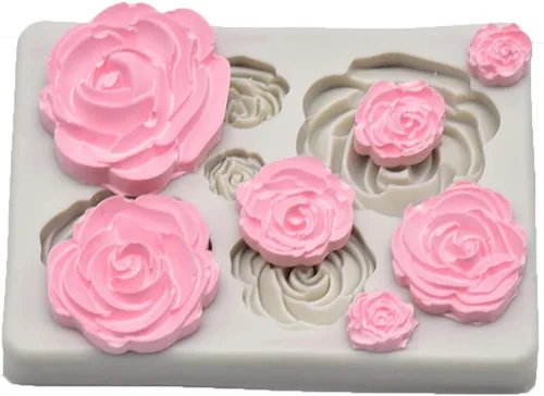 Miniatura 2 de Tvoip Molde de silicona de flor de rosa, 2 piezas, molde de fondant, herramientas de decoración de pasteles, molde de chocolate, para hornear