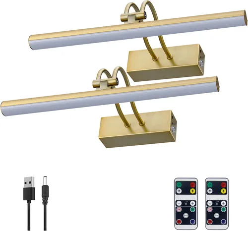 Miniatura 10 de RAIFOOLLY Luz de imagen, luces de imagen para pared inalámbricas, luces de imagen de 16 pulgadas con temporizador y regulable, luces de pared a
