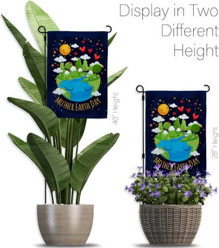 Miniatura 11 de Breeze Decor - Juego de bandera para jardín con soporte de expresión de paz y apoyo a la paz y protección del medio ambiente para decoración