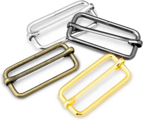 Miniatura 9 de CooBigo Paquete de 25 hebillas deslizantes ajustables de metal de 1 pulgada, ajustador rectangular Tri-Glide, deslizador de correa de tirantes