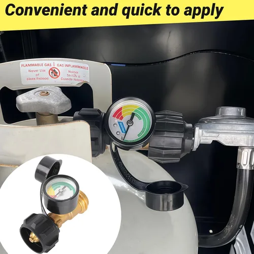 Miniatura 4 de Medidor de tanque de propano apto para autocaravanas, cilindros, parrillas de gas, calentadores, autocaravanas y más, conexión QCC1/tipo 1