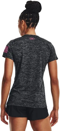 Miniatura 2 de Under Armour Freedom Tech - Camiseta de manga corta con cuello en V para mujer