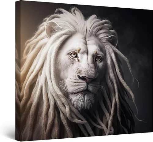 Miniatura 22 de Startonight Lienzo decorativo para pared, diseño de león en colores, listo para colgar, para sala de estar, imagen grande, decoración de pared
