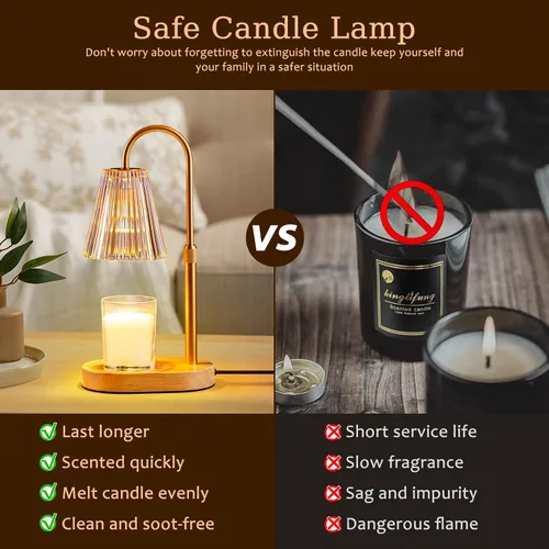 Miniatura 2 de Lámpara calentadora de velas con temporizador, velas eléctricas, calentadores de cera, lámparas de vidrio para tarros, quemador, altura ajustable