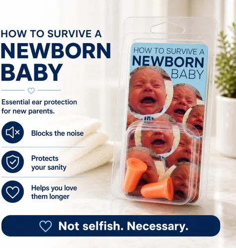 Miniatura 7 de Cómo sobrevivir a un bebé recién nacido: tapones para los oídos, divertido regalo de broma para nuevos padres, artículos extraños para mamás