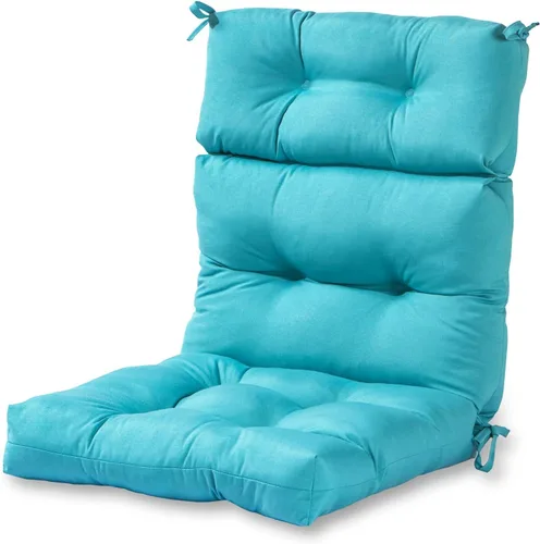 Miniatura 78 de Cojines para silla de respaldo alto para exteriores, diseño de asiento y respaldo con bisagras de una pieza, reversibles con 4 lazos, tela