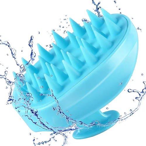 Miniatura 6 de Cepillo masajeador de cuero cabelludo, cepillo de champú para el cuero cabelludo, cepillo de ducha para el cabello, masajeador de cabeza para Rosa