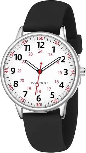 Miniatura 8 de Reloj de enfermera para mujer, resistente al agua, analógico, de silicona, con segundero, reloj de enfermería