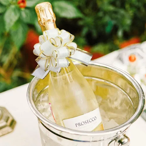 Miniatura 3 de WEWILUCK Lazo de regalo para envolver regalos, 10 lazos blancos con línea dorada para árbol de Navidad, regalos de Navidad, decoración de boda