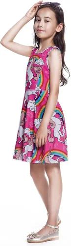 Miniatura 8 de Jxstar Vestidos sin mangas para niñas, ropa casual de verano para niños pequeños