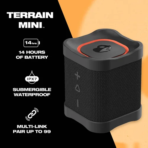 Miniatura 2 de Skullcandy Terrain Mini altavoz Bluetooth inalámbrico – IPX7 impermeable altavoz portátil con radiadores pasivos personalizados duales, batería
