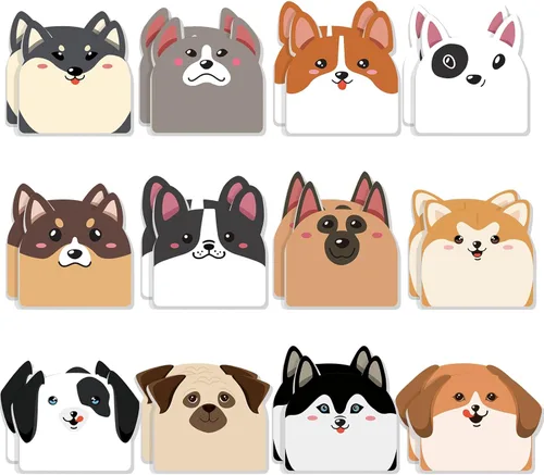 Miniatura 15 de Yinder 24 blocs de notas adhesivas divertidas Kawaii de animales, notas adhesivas de dibujos animados a granel, regalo autoadhesivo para San