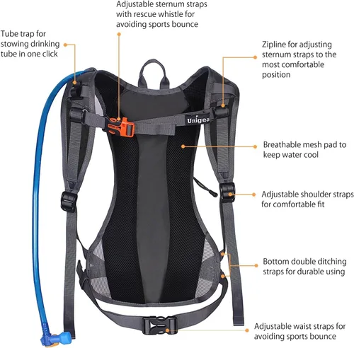 Miniatura 3 de Unigear Hydration Pack Backpack with 70 oz 2L Water Bladder for Running, Hiking, Cycling, Climbing, Camping, Biking