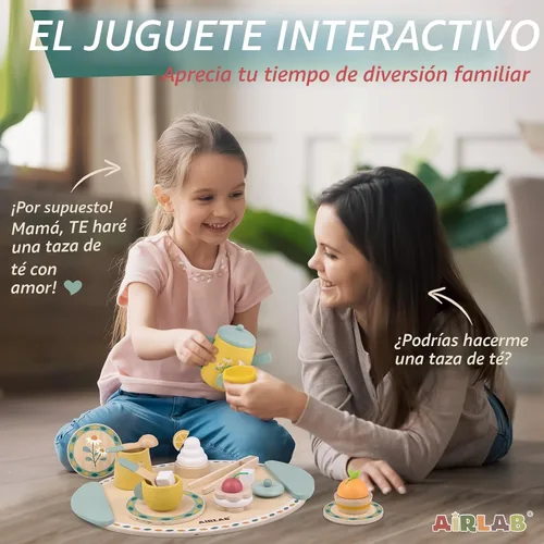 Miniatura 6 de Juegos de té para niños pequeños de 3 a 5 años, regalo de cumpleaños para niñas, princesa de 3 años, fiesta de madera, juguetes de alimentos