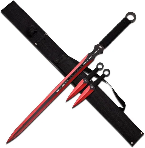 Miniatura 2 de Snake Eye - Espada táctica de espiga completa Katana/espada ninja/machete/cuchillo de lanzamiento, 27 pulgadas.