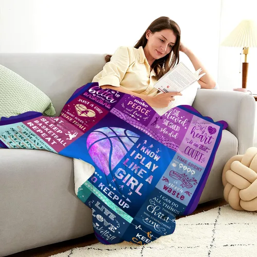 Miniatura 3 de Manta de Regalos de Baloncesto para Niñas y Mujeres Manta de Tiro de Baloncesto de Franela Ultra Suave Mercancía Regalos Deportivos para Amantes