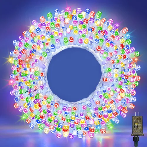 Cadena de luces para exteriores (100 pies, multicolor)