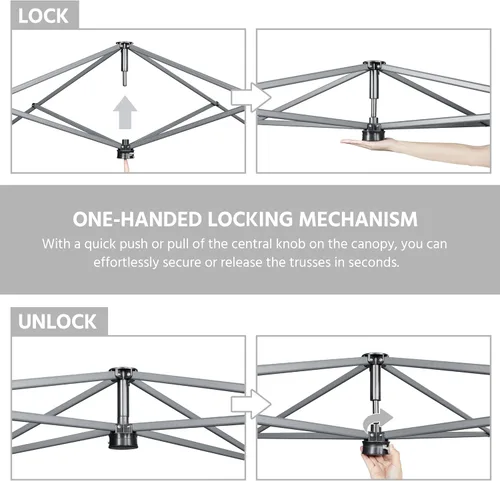 Miniatura 5 de Yaheetech Toldo desplegable de 6.6 x 6.6 pulgadas, tienda de campaña instantánea portátil para exteriores, kiosco comercial con bolsa de transporte