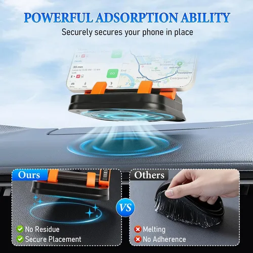Miniatura 2 de Soporte de teléfono para automóvil con rotación de 360 grados, adecuado para navegación del automóvil, ángulo de ajuste de pantalla horizontal