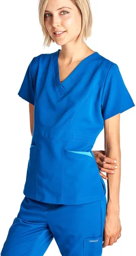 Miniatura 4 de Dagacci uniforme médico elastizado ultrasuave con bolsillo delantero, para mujer