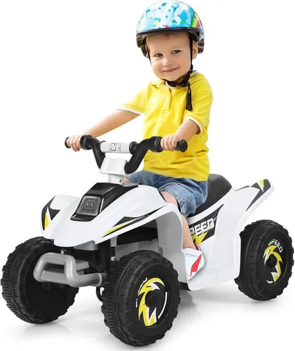 DORTALA ATV para niños, auto motorizado de juguete alimentado por batería de 6 V, ruedas antideslizantes, Quad eléctrico de 4 ruedas para niños de 3