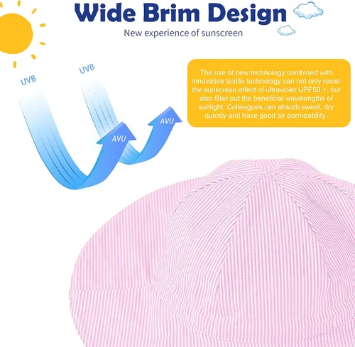 Miniatura 2 de Zando Sombrero de sol para bebé, UPF 50+, protección solar, sombreros para niños y niñas, sombrero de playa de ala ancha, sombrero de cubo