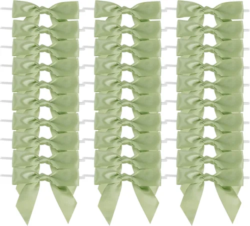Miniatura 18 de AIMUDI Lazos con Alambre de Amarre para Bolsas de Golosinas de 3.5 pulgadas, Lazos de Satén Azul Turquesa para Manualidades, Lazos Prefabricados