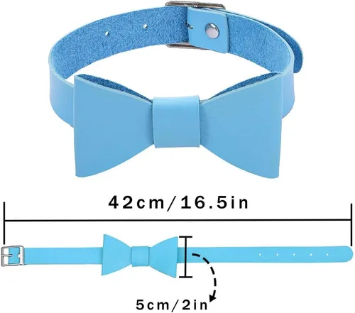 Miniatura 7 de Gargantilla punk de cuero con lazo de poliuretano, collar gótico, para mujeres y niñas