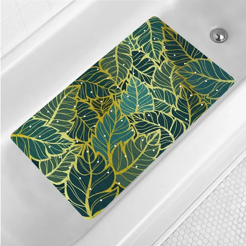 Miniatura 9 de Tapete de baño floral bohemio morado antideslizante con flores abstractas para ducha, tapete de baño botánico para bañera con ventosas y agujeros