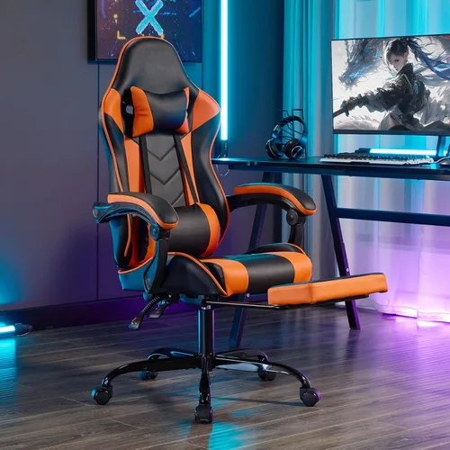 Miniatura 2 de Gaming Chair, Home Office Computer Chair, Ergonomic Executive Swivel Rolling Chair with Footrest Comfortable Headrest and Lumbar Support for Back
