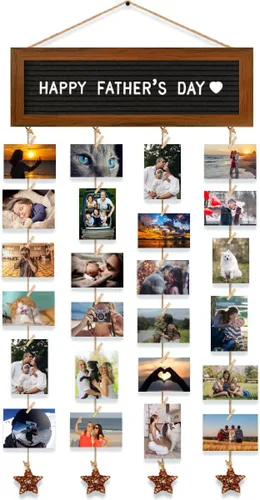 CJIAWYS - Juego de marcos de fotos para decoración de pared de collage, marco de fotos para exhibición de fotos colgantes, tablero de letras de