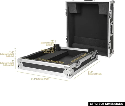 Miniatura 5 de Sound Town ATA Caja de madera contrachapada para mezclador con protección de espuma interior, para mezclador digital Allen & Heath SQ5 (STRC-SQ5)