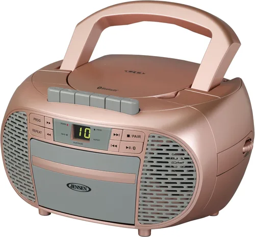 Miniatura 7 de JENSEN CD-550BT-BK Grabadora de casete de CD Bluetooth estéreo portátil con radio AM/FM - Reproductor de radio compacto habilitado para Bluetooth