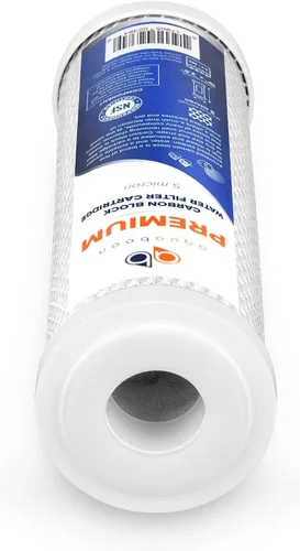 Miniatura 7 de Aquaboon Filtro de agua de bloque de carbono prémium de 1 micrón, 10 x 2.5 pulgadas, paquete de 6 filtros CTO para toda la casa para sistemas
