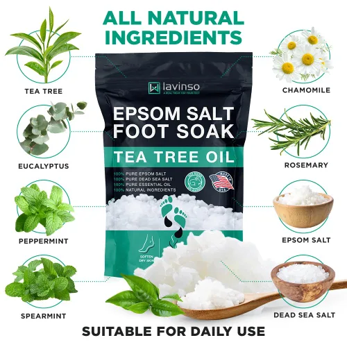 Miniatura 4 de Aceite de árbol de té para pies con sal de Epsom, fabricado en Estados Unidos, para la salud de las uñas de los pies, pies de atletas, olor