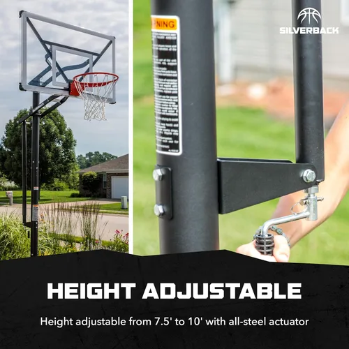 Miniatura 3 de Silverback NXT. Canasta de baloncesto en tierra de 152 cm con tablero de altura ajustable y diseño QuickPlay NXT 60