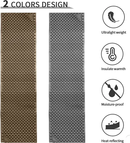 Miniatura 4 de Almohadillas de espuma para acampar para senderismo, colchón ultraligero de celda cerrada, tapete suave impermeable para adultos, esterillas anchas