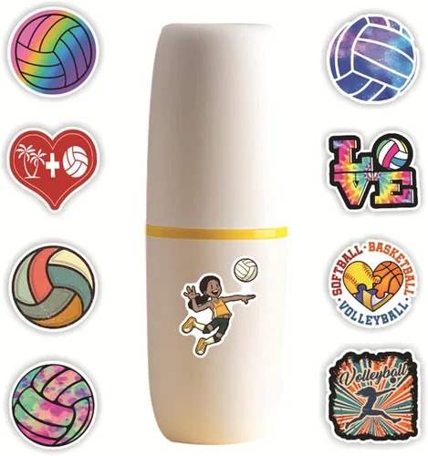Miniatura 2 de Deportes: paquete de calcomanías de voleibol, 50 calcomanías motivacionales para botellas de agua, calcomanías de vinilo impermeables para Hydro