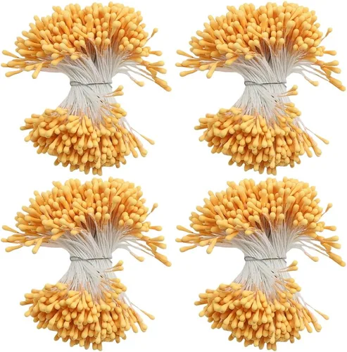 Miniatura 30 de HAHIYO 1000 piezas de 0.039 in negro perla doble cabeza flor Pistilo para hacer flores, decoración de álbumes de recortes, mini hecho a mano