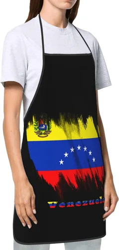 Miniatura 3 de Delantal de bandera venezolana para hombres y mujeres, ajustable, gran volumen, estampado, divertido, vintage, delantales para cocina
