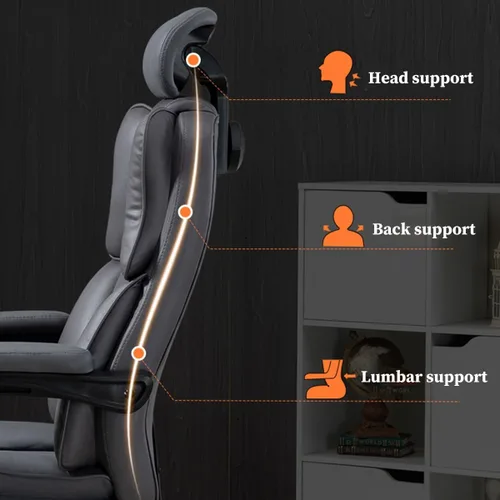 Miniatura 4 de GIZNXBA Silla de oficina reclinable, silla de oficina grande y alta con reposabrazos y respaldo ajustables, respaldo alto, silla ejecutiva grande