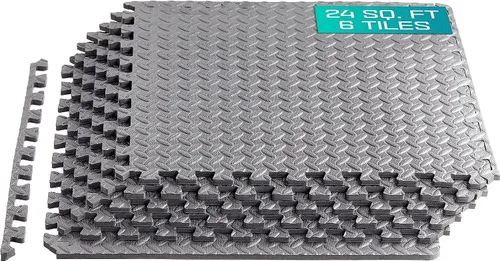 Miniatura 10 de Yes4All 24SQFT-120SQFT - Tapete de ejercicio de rompecabezas para gimnasio en casa, baldosas de espuma EVA entrelazadas con borde